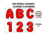 Primary Colors Doodle Alphabet