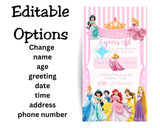 Fairy Tale Princess Mobile Party Invitation Editable Canva Link