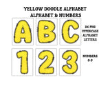 Primary Colors Doodle Alphabet