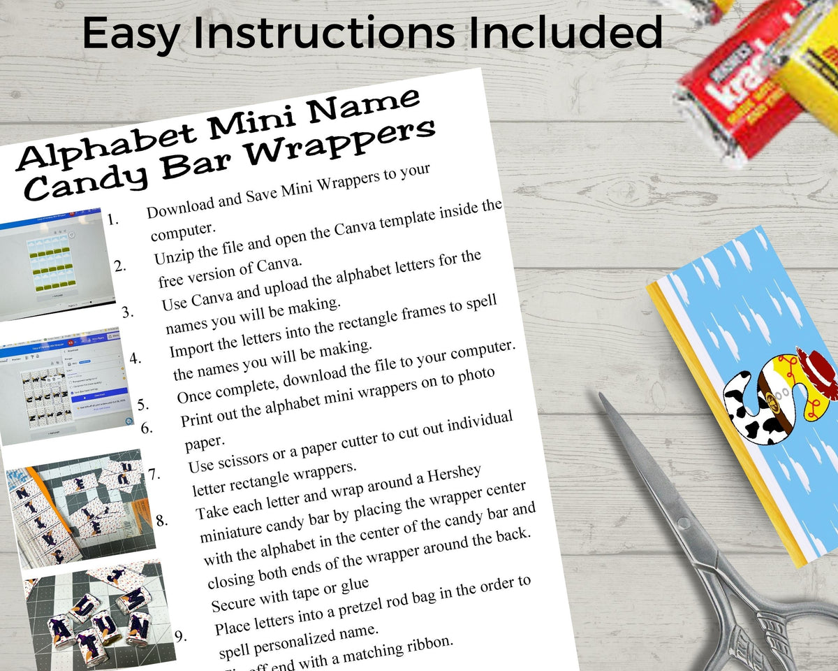 Toy Story Alphabet Hershey Candy Bar Wrapper Printable