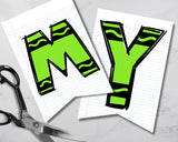 Crayon Printable Pennant Banner Canva Template