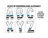 Alice in Wonderland Alphabet Clipart Set of 6 English Letters