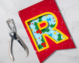 Christmas ABC Printable Pennant Banner with Canva Template