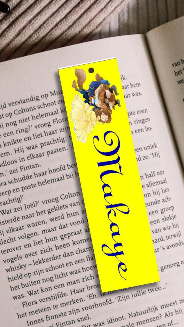Beauty and the Beast Personalized Metal Bookmark with Tassel
