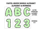 Pastel Colors Doodle Alphabet