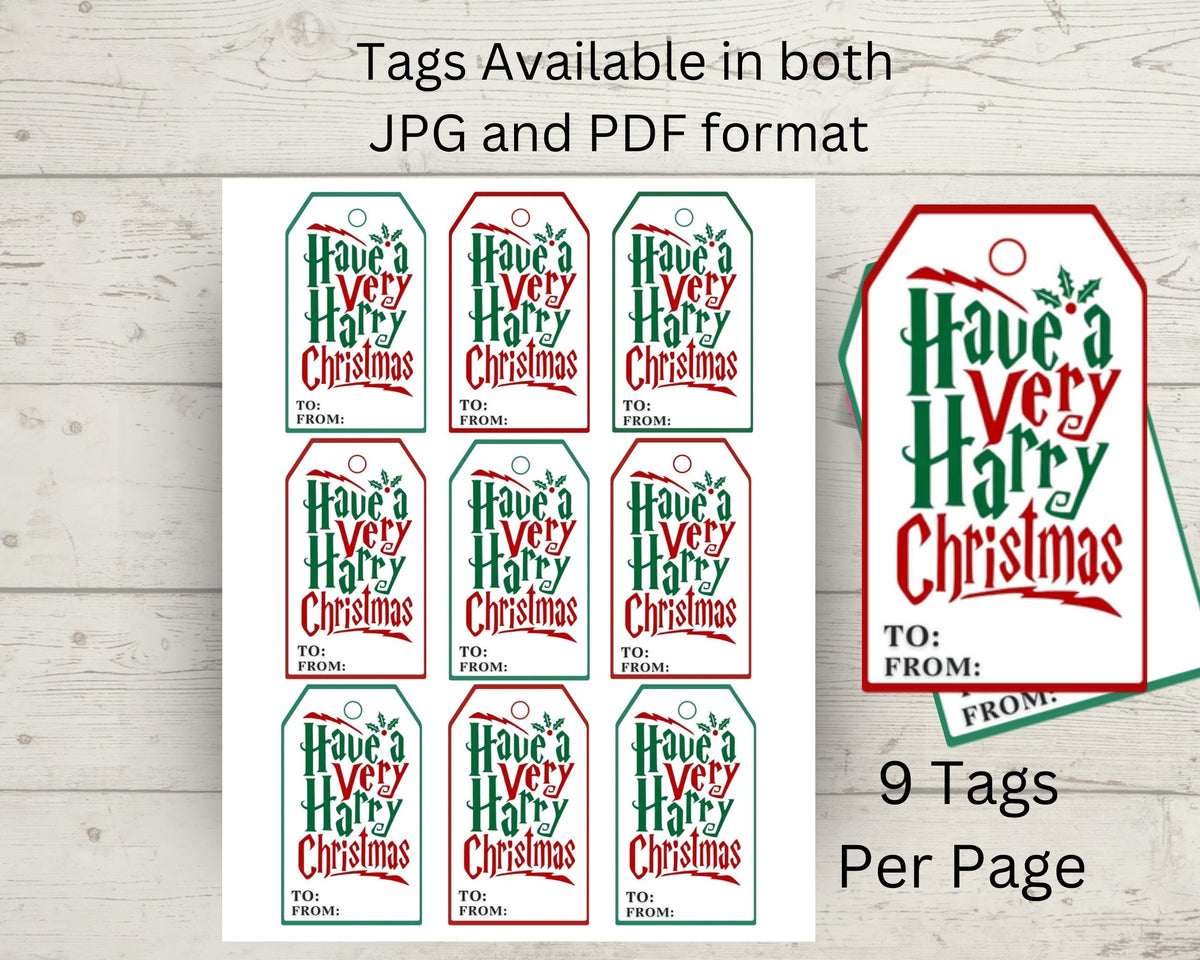 Very Harry Christmas Harry Potter gift Tags Printable