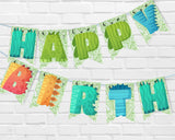 Dinosaur Printable Pennant Banner Canva Template