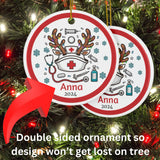 Reindeer Nurse Personalized Christmas Ornament