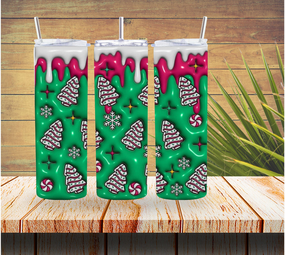 Christmas Tree Cakes 3D 20 ounce Stainless Steel Tumbler *603