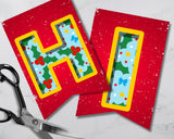 Christmas ABC Printable Pennant Banner with Canva Template