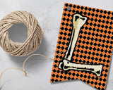 Halloween Bones Pennant Banner Canva Template