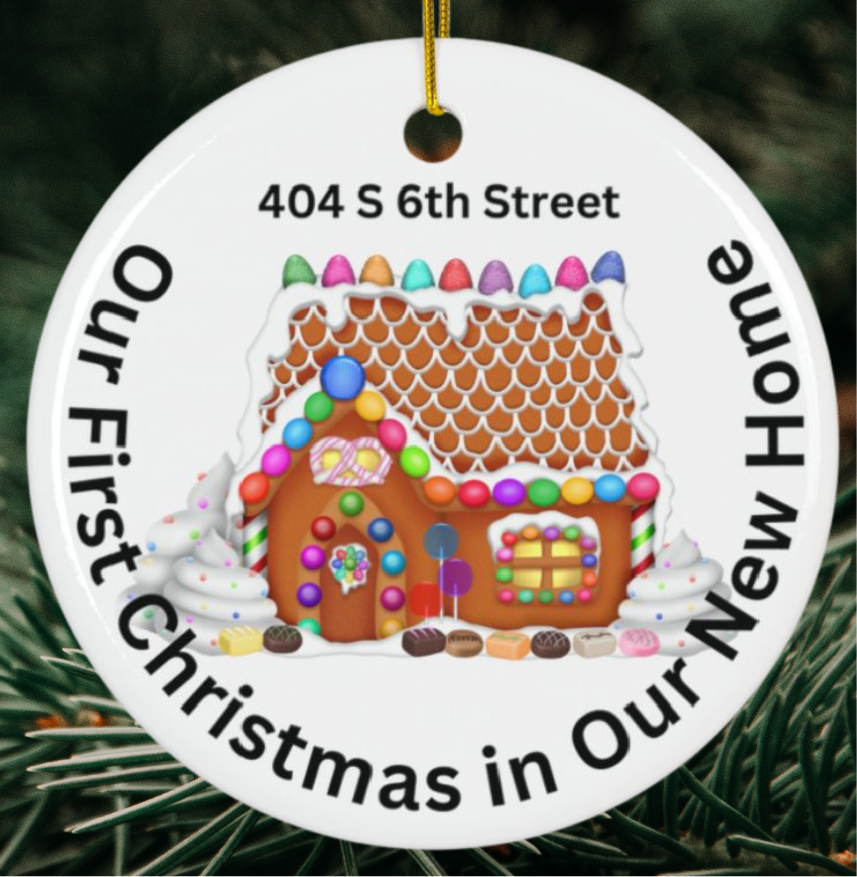 First Christmas in a New Home Custom Christmas Ornament