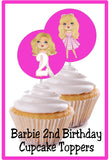 Barbie Birthday Cupcake Toppers Ages 1-16, 18, 21