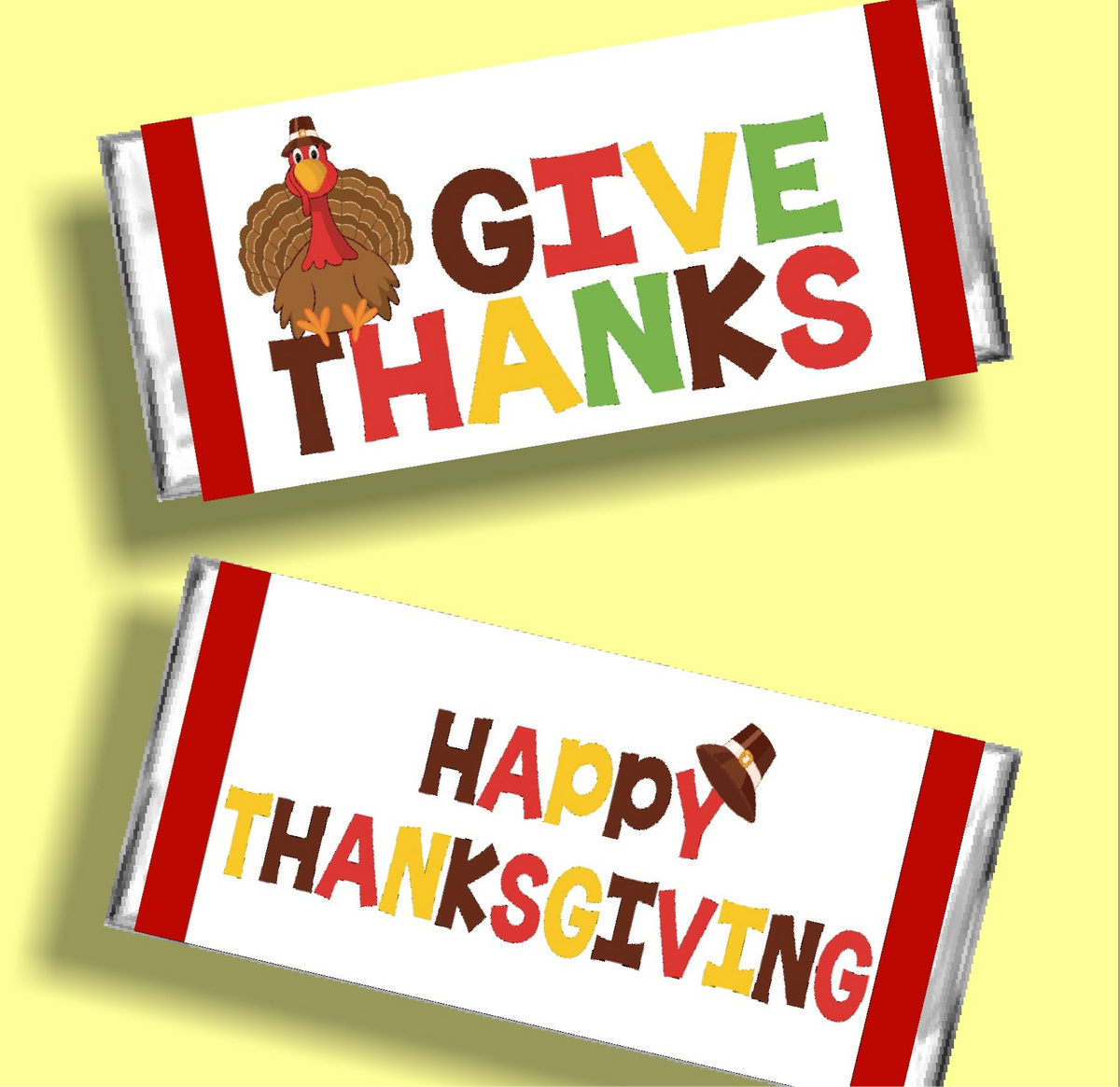 Give Thanks Thanksgiving Candy Bar Wrapper