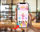 Fairy Tale Princess Mobile Party Invitation Editable Canva Link