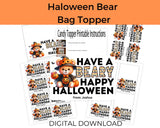 Beary Happy Halloween Canva Template Bag Topper Printable