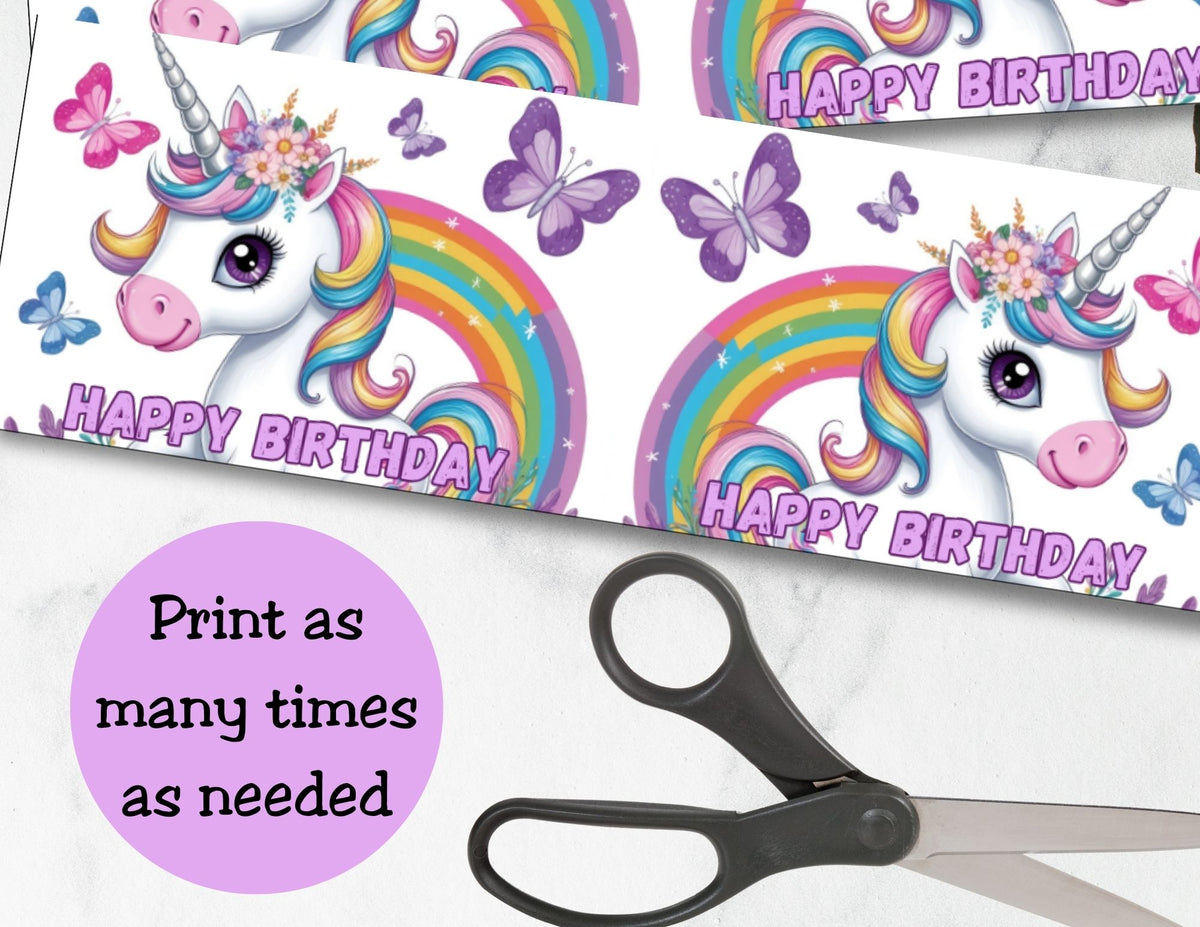 Unicorn Rainbow Pringles Labels Printable Party Favors