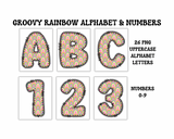 Groovy Alphabet Clipart Letters and Numbers