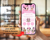 Baby Minnie Mobile Party Invitation Editable Canva Link