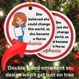 Change the World Personalized Nurse Christmas Ornament