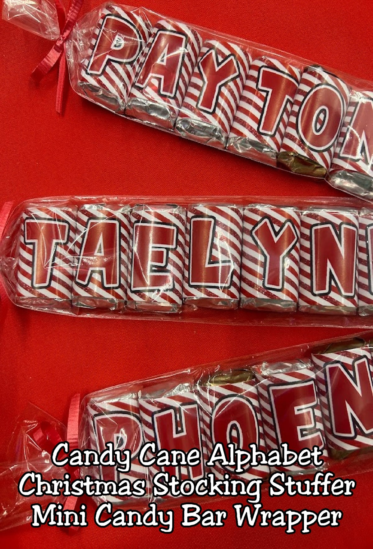 Candy Cane Alphabet Hershey Candy Bar Wrapper Stocking Stuffer Printable