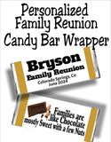 Chocolate Family Reunion Pesonalized Candy Bar Wrapper Canva Template