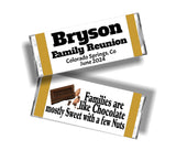 Chocolate Family Reunion Pesonalized Candy Bar Wrapper Canva Template