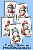 Christmas Snowmen Stocking Stuffer Christmas Personalized Notebook