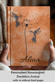 Hummingbird with Dandelion Seeds Personalized Journal