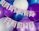 Pink Reindeer Pennant Banner Printable And Canva Template