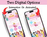 Fairy Tale Princess Mobile Party Invitation Editable Canva Link