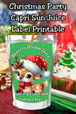 Reindeer Capri Sun Labels – Printable Christmas Drink Pouch Stickers for Kids