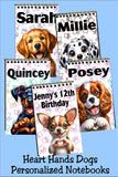 Dog Heart Hands Personalized Party Favor Notebooks