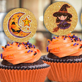 Glitter Halloween Cupcake Topper Printable
