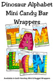 Dinosaur Alphabet Hershey Candy Bar Wrapper Printable