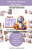 Dinomite Halloween Bag Topper Canva Template Printable