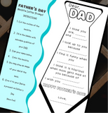 Father's Day Necktie Letter Prompt Printable