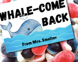 Whale-come Back to School First Day Bag Topper Canva Template Printable Gift from Teacher