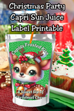 Reindeer Capri Sun Labels – Printable Christmas Drink Pouch Stickers for Kids