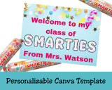 Class of Smarties Bag Topper Canva Template Printable
