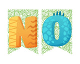 Dinosaur Printable Pennant Banner Canva Template