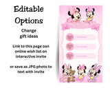 Baby Minnie Mobile Party Invitation Editable Canva Link