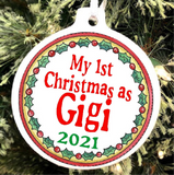 First Christmas as Grandma Personalized Christmas Ornament