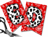 Cow Red Bandana Pennant Banner Printable