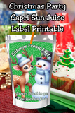 Reindeer Capri Sun Labels – Printable Christmas Drink Pouch Stickers for Kids