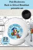 Bookworm Back to School Breakfast Printable Set