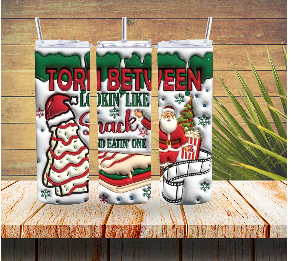 Looking Like a Snack Christmas 3D 20 ounce Stainless Steel Tumbler *642