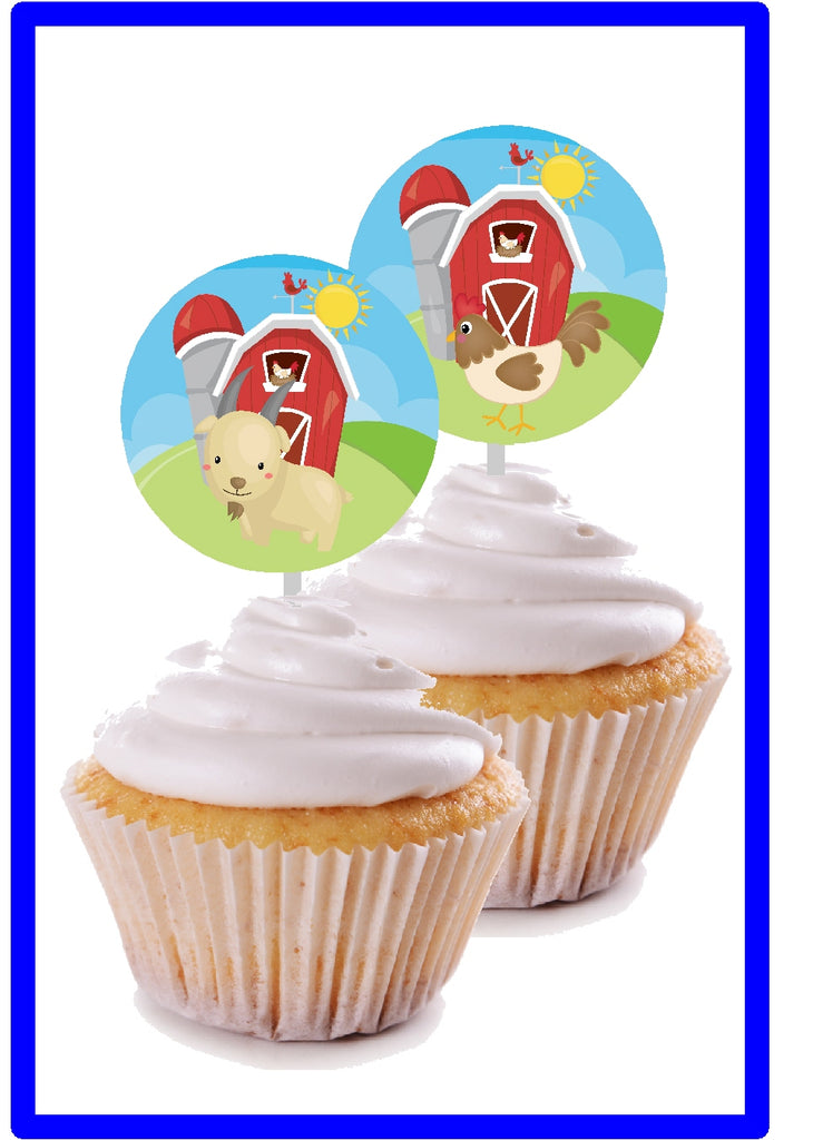 Farm Animal Printable Cupcake Toppers – DIY Party Mom for Free Printable Farm Animal Cupcake Toppers
