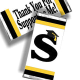 Black and Gold Graduation Monogram Thank You Candy Bar Wrapper Printable