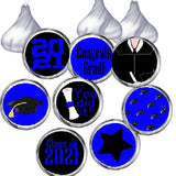 Blue Graduation Kiss Label Printable